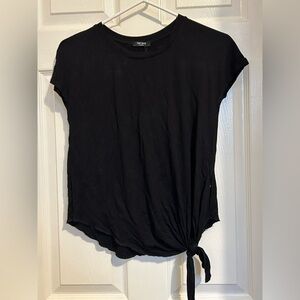 NWT Terez girls XL top. Black cap sleeve front side tie dance